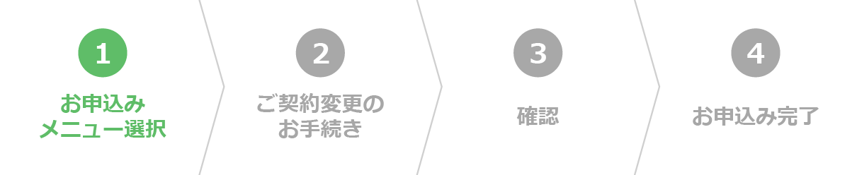 お申込みメニュー選択